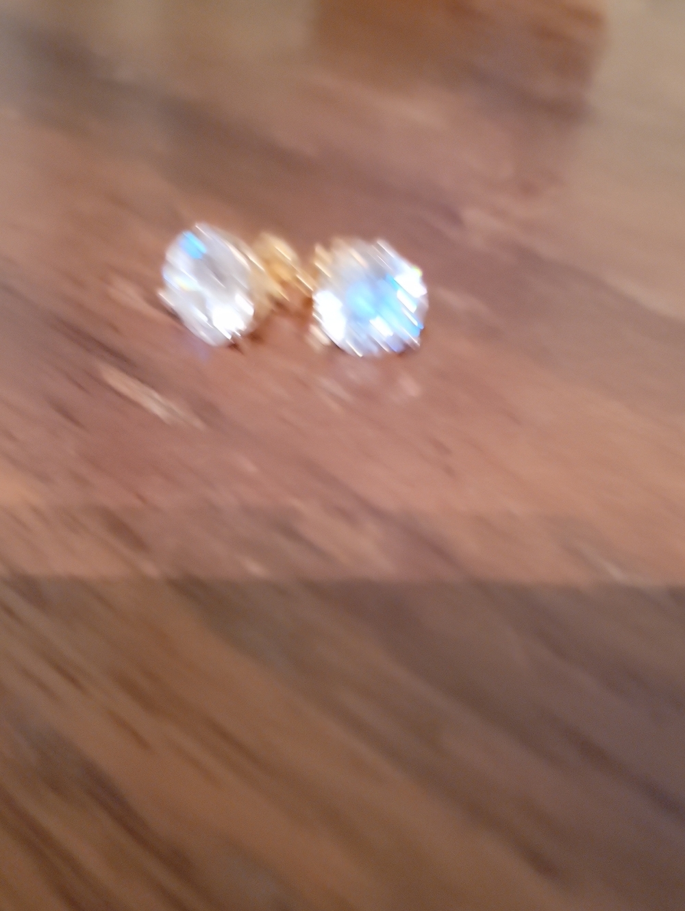 925 Plated Gold-Setting Clear Crystal Stud Earrings - Women Jewelry